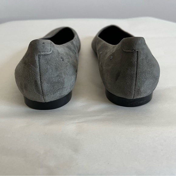 AGL Attilio Giusti Leombruni Mist Gray Suede Studded Grommet Ballet Flat sz 8.5 - Picture 2 of 12